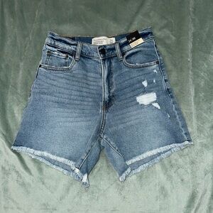 Abercrombie & Fitch High Rise Blue Denim Shorts